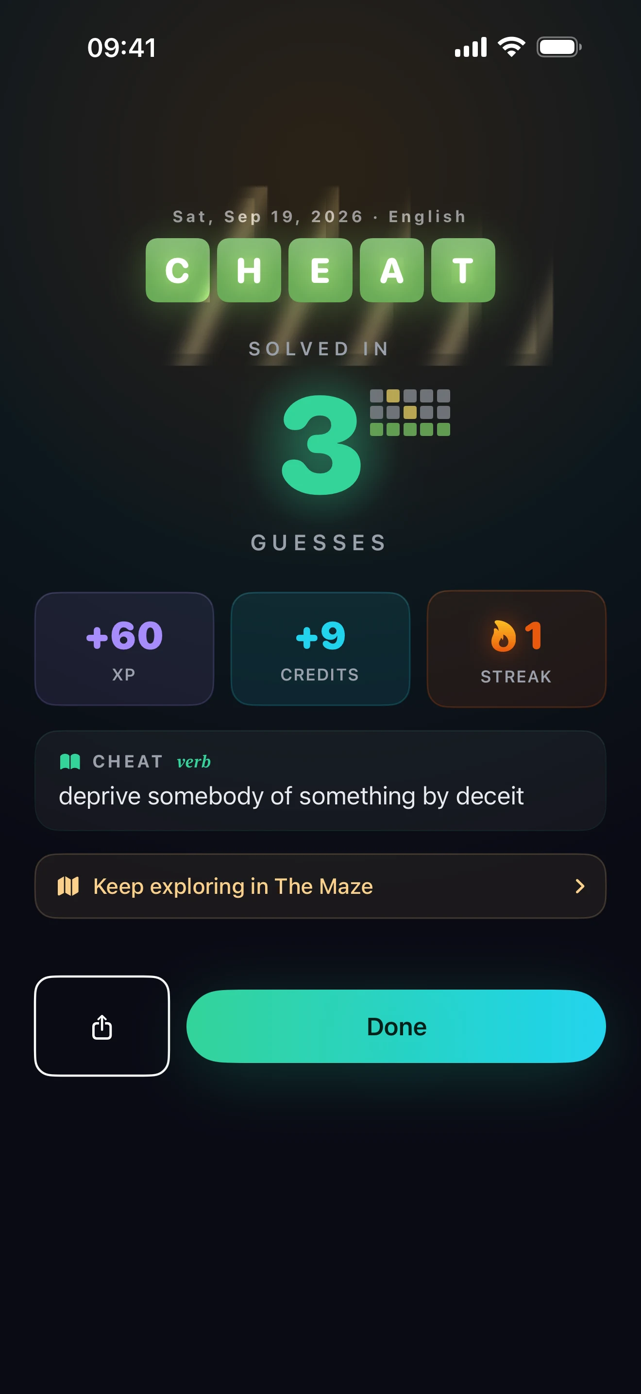 share the result